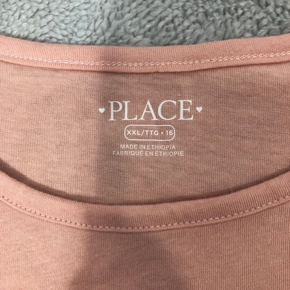 Children's Place Long Sleeve Raglan Tee Girl XXL 16 Pink Solid Crew Neck Top NEW